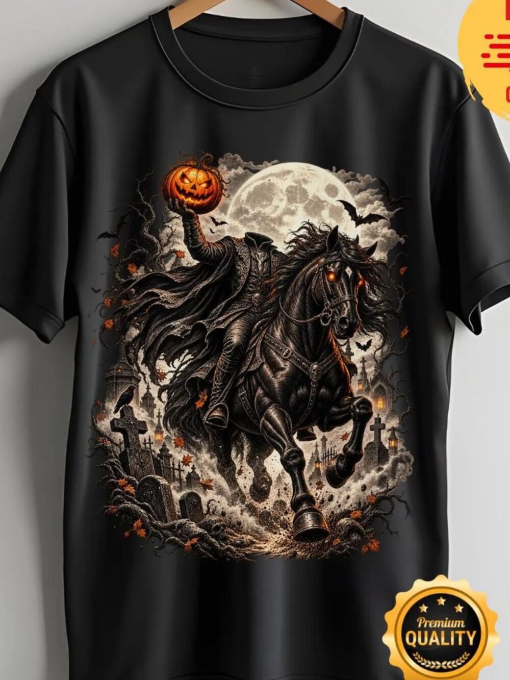 Headless Horseman Shirt, Pumpkin Rider Halloween Shirt